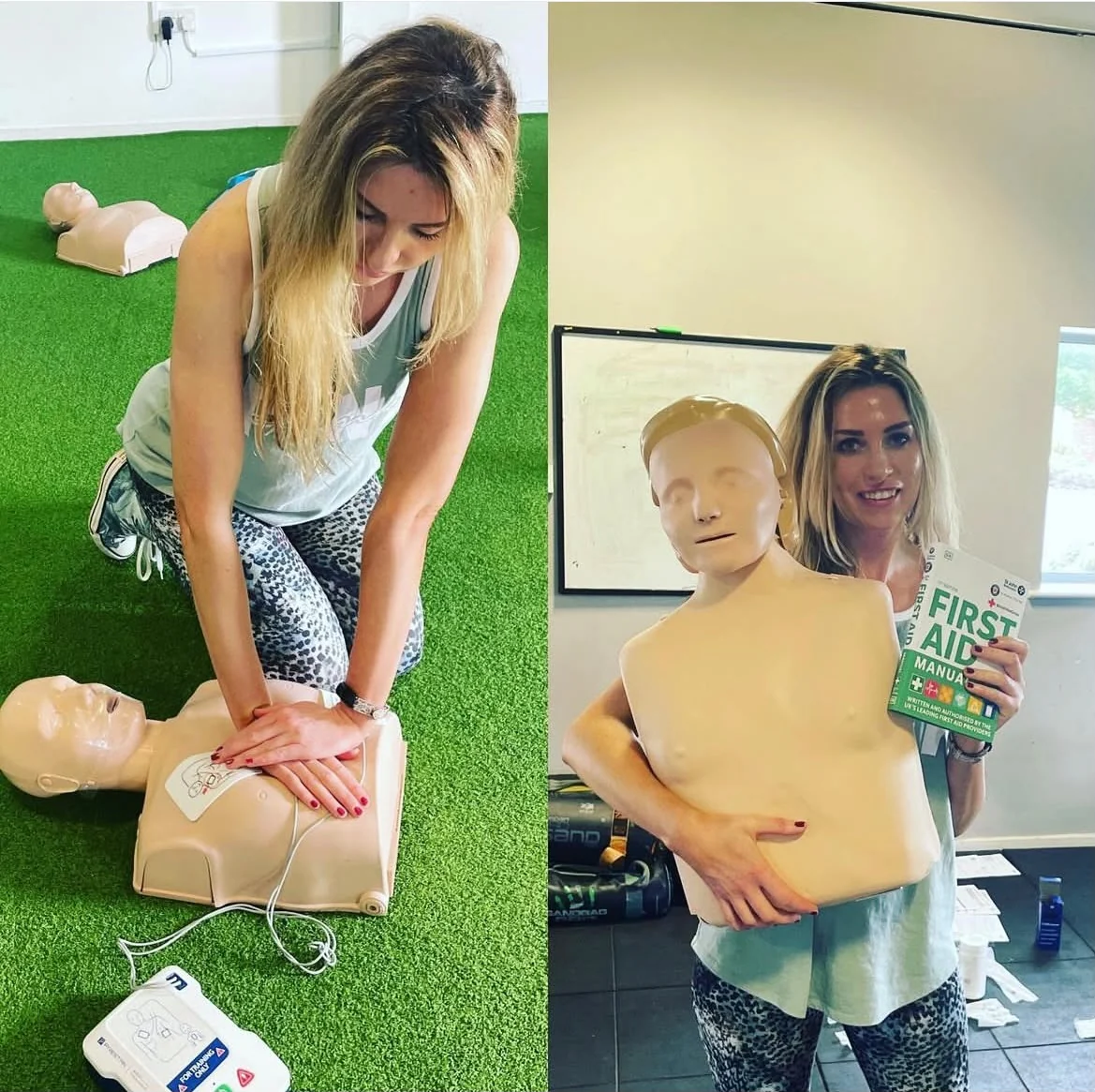Agnes completing practical first-aid training